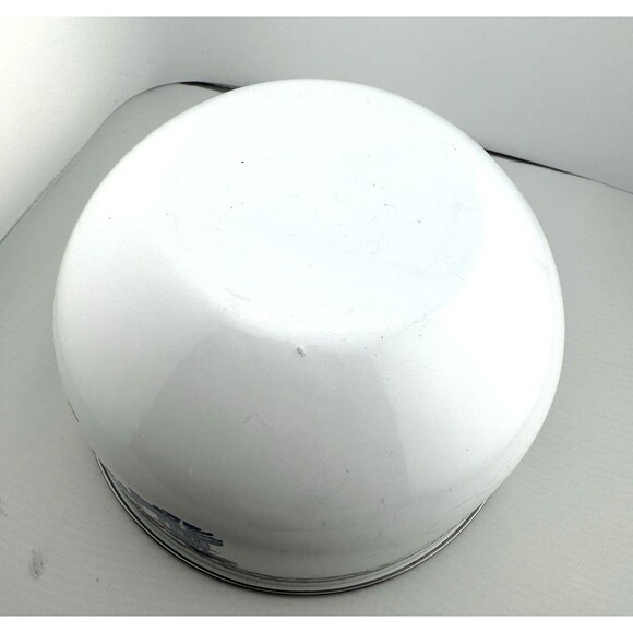 Vintage Blue & White enamelware bowl with classic pagoda Asian scene 8inch wide - Picture 9 of 10